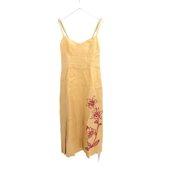 knee length dresses for ladies Rent The Casette Floral Linen Maxi Dress By Reformation main image 0